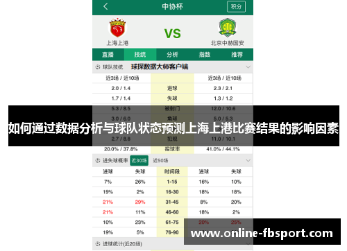 如何通过数据分析与球队状态预测上海上港比赛结果的影响因素